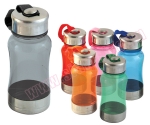 กระบอกน้ำพลาสติก หัว-ท้าย สแตนเลส ขนาด 350 ml