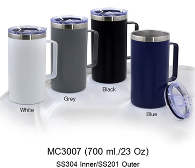 แก้วน้ำสแตนเลสเก็บร้อน-เย็น มีฝาปิด ขนาด 700 ml รหัส MC-3007-700 (ข้างนอก และข้างใน เป็นสแตนเลส วัสดุพรีเมี่ยม)